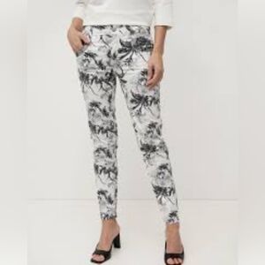 H.M. black and white floral stretch pants